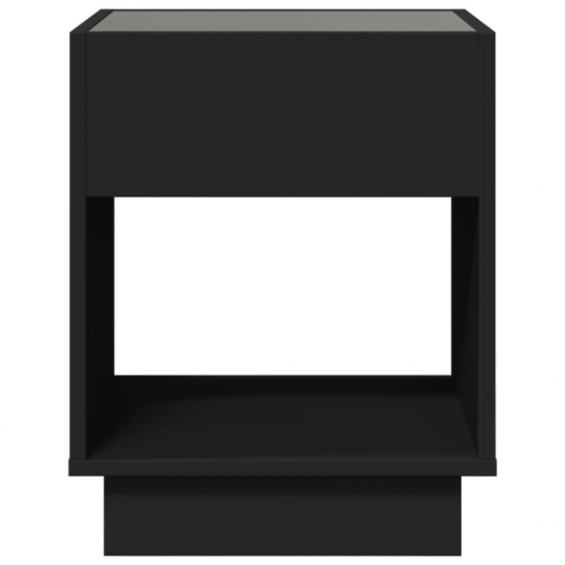 Stolik nocny z LED Infinity, czarny, 40x40x50 cm