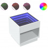 Stolik nocny z LED Infinity, biały, 50x50x50 cm