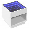 Stolik nocny z LED Infinity, biały, 50x50x50 cm