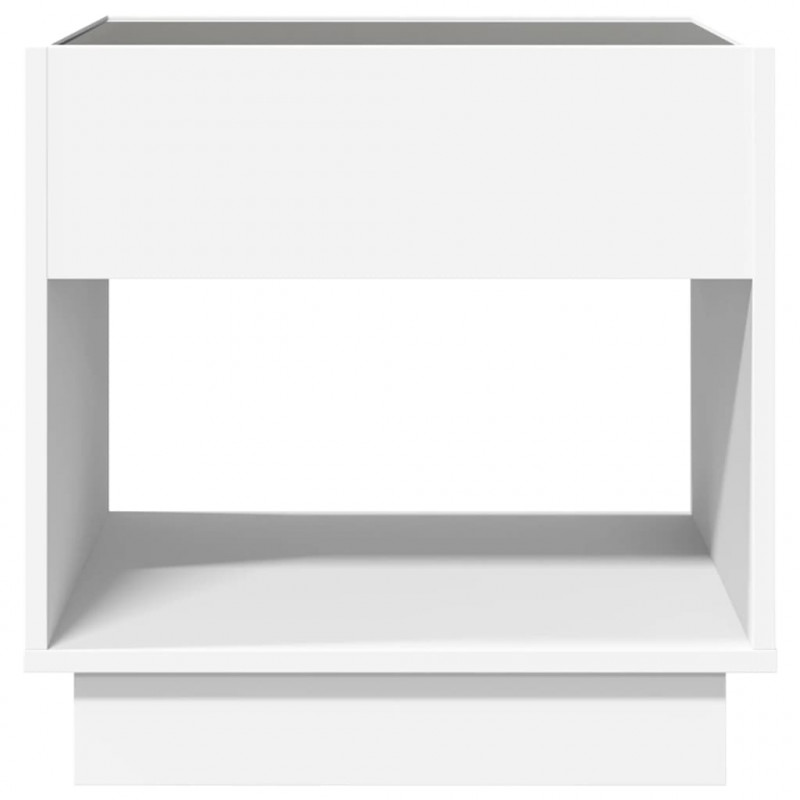 Stolik nocny z LED Infinity, biały, 50x50x50 cm