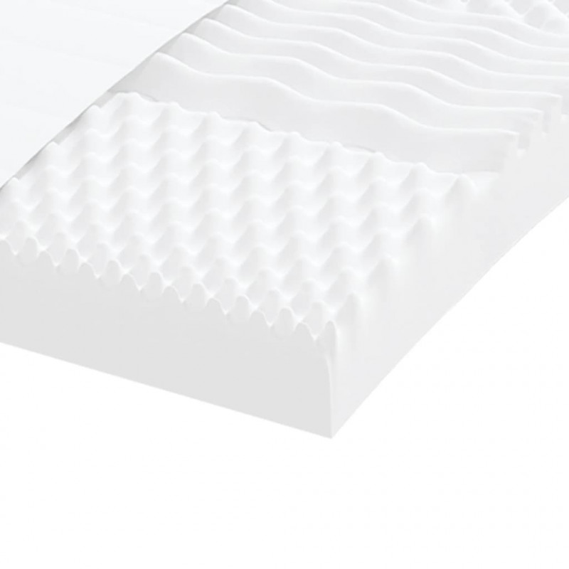 Materac piankowy, biały 200x220 cm, 7-strefowy, twardość 20 ILD
