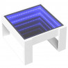 Stolik kawowy z LED Infinity, biały, 50x53x30 cm