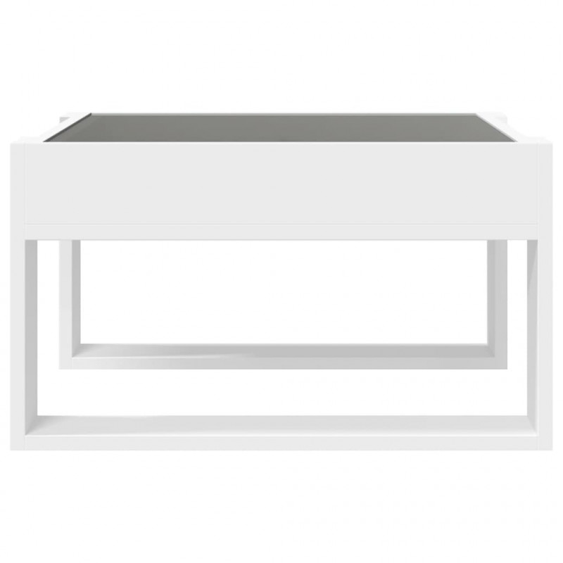 Stolik kawowy z LED Infinity, biały, 50x53x30 cm