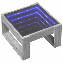 Stolik kawowy z LED Infinity, szary dąb sonoma, 50x53x30 cm