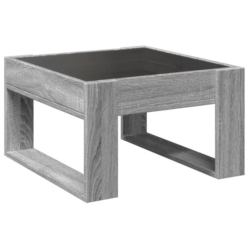 Stolik kawowy z LED Infinity, szary dąb sonoma, 50x53x30 cm