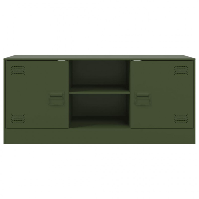 Szafka pod telewizor, oliwkowa, 99x39x44 cm, stalowa