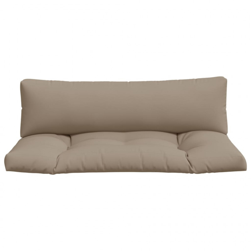 Poduszki na sofę z palet, 2 szt., kolor taupe, tkanina