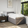 Łóżko kontynentalne z materacem, taupe, tkanina, 100x200 cm