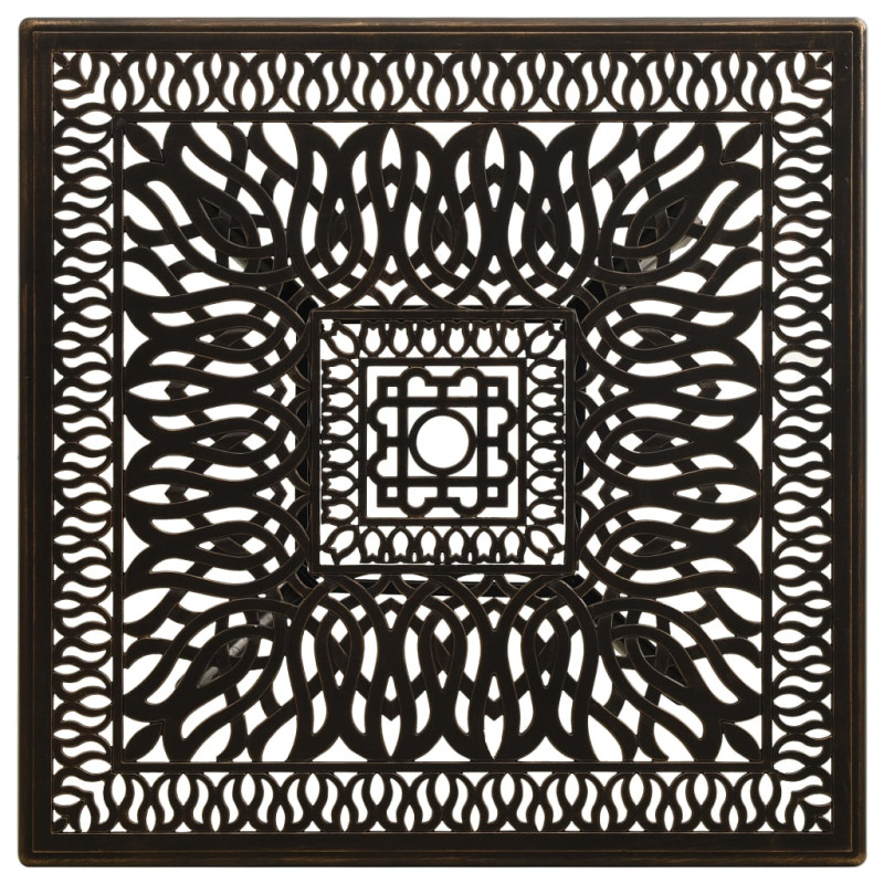 Stół ogrodowy, brązowy, 90x90x73 cm, odlewane aluminium