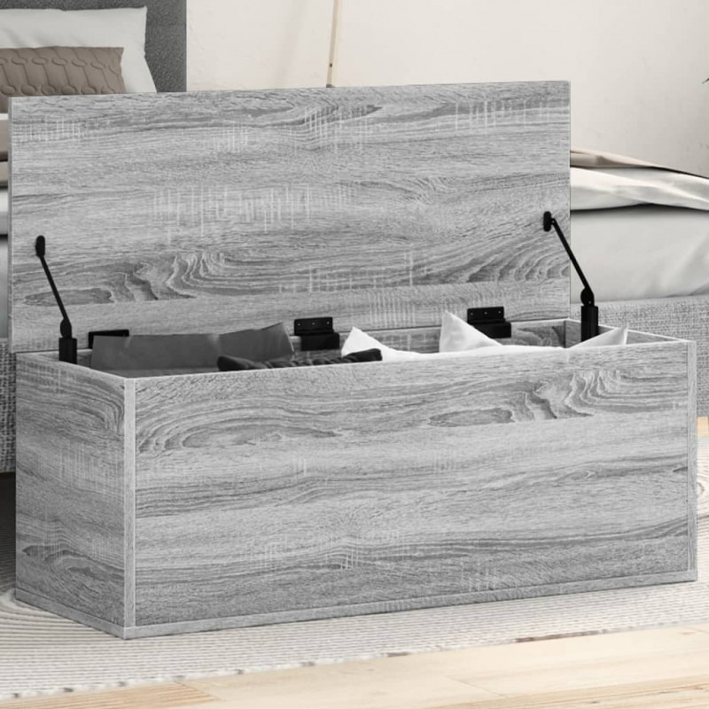 Skrzynia, szary dąb sonoma, 90x35x35, materiał drewnopochodny
