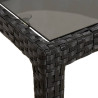 Stół ogrodowy, 90x90x75 cm, szkło i rattan PE, czarny