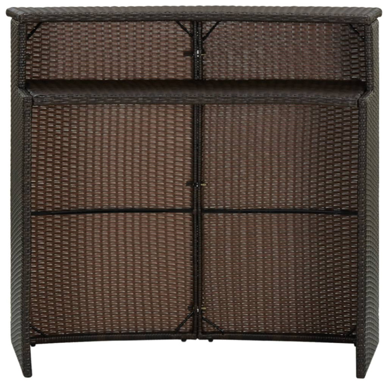 Ogrodowy stolik barowy, brązowy, 120x55x110 cm, polirattan