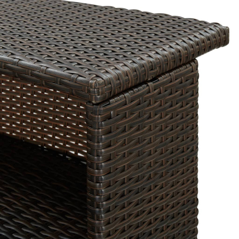 Ogrodowy stolik barowy, brązowy, 120x55x110 cm, polirattan