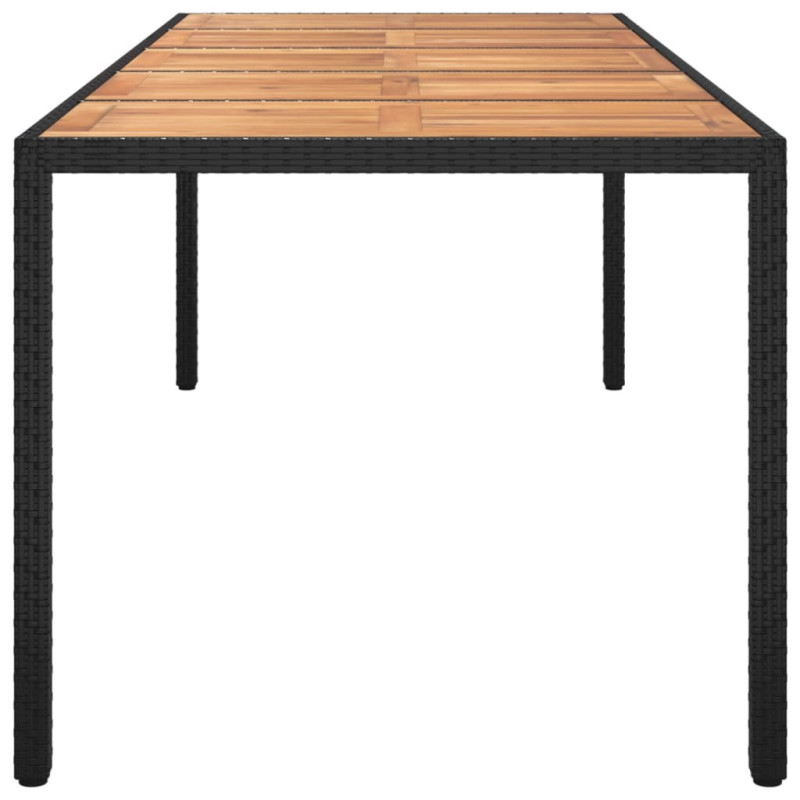 Stół ogrodowy, czarny, 250x100x75 cm, polirattan