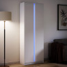 Wysoka szafka z LED, biała, 74x32,5x200 cm