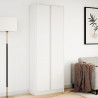 Wysoka szafka z LED, biała, 74x32,5x200 cm