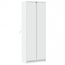 Wysoka szafka z LED, biała, 74x32,5x200 cm