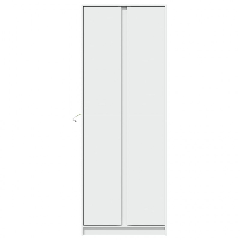Wysoka szafka z LED, biała, 74x32,5x200 cm
