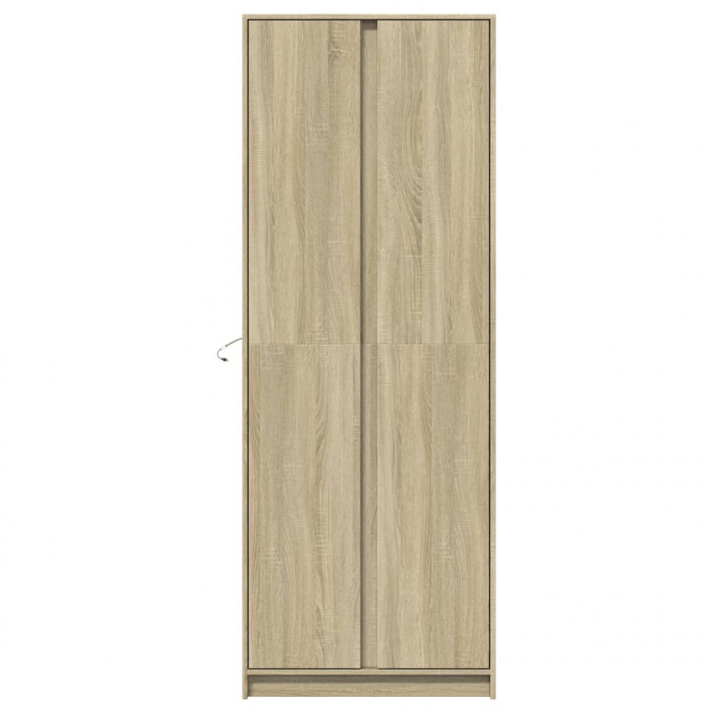 Wysoka szafka z LED, dąb sonoma, 74x32,5x200 cm