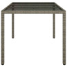 Stół ogrodowy, 150x90x75 cm, szkło i rattan PE, szary
