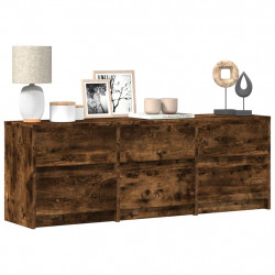 Szafka pod TV z LED, przydymiony dąb, 140x34x50 cm
