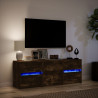Szafka pod TV z LED, przydymiony dąb, 140x34x50 cm