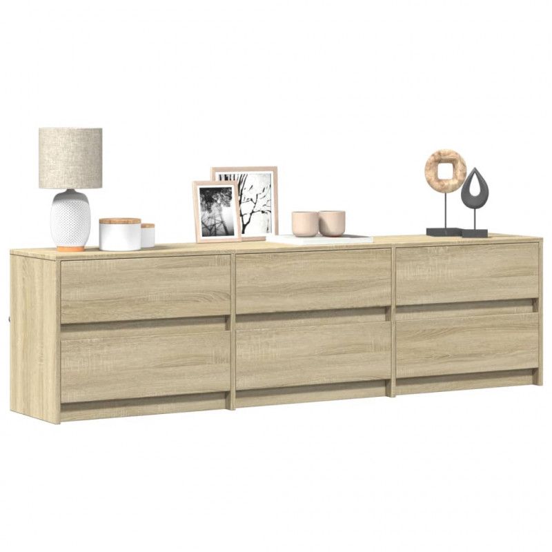Szafka pod TV z LED, dąb sonoma, 180x34x50 cm