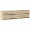 Szafka pod TV z LED, dąb sonoma, 180x34x50 cm