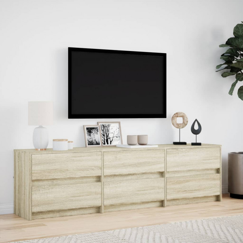 Szafka pod TV z LED, dąb sonoma, 180x34x50 cm