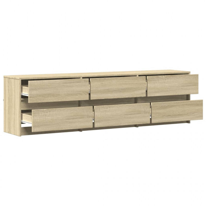 Szafka pod TV z LED, dąb sonoma, 180x34x50 cm