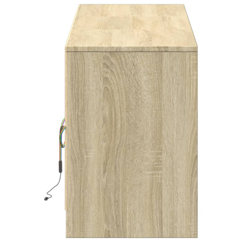Szafka pod TV z LED, dąb sonoma, 180x34x50 cm