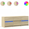 Szafka pod TV z LED, dąb sonoma, 140x34x50 cm