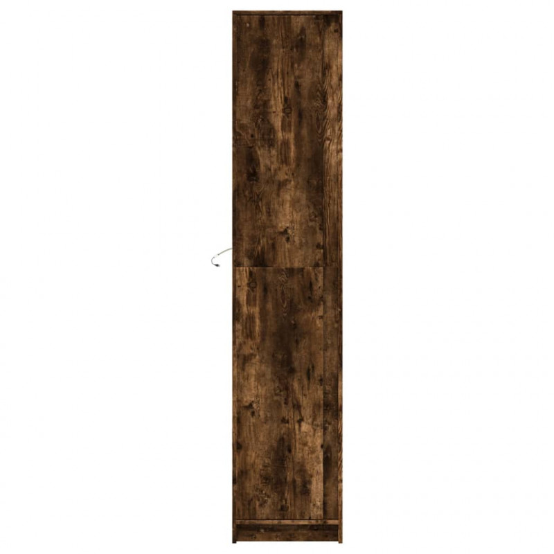 Wysoka szafka z LED, przydymiony dąb, 41,5x32,5x200 cm