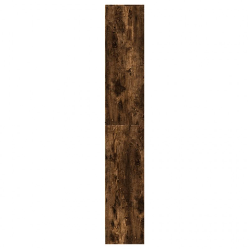 Wysoka szafka z LED, przydymiony dąb, 41,5x32,5x200 cm