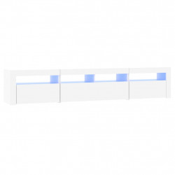 Szafka pod TV z oświetleniem LED, biała, 210x35x40 cm