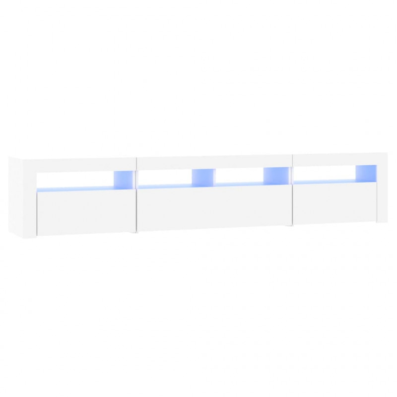 Szafka pod TV z oświetleniem LED, biała, 210x35x40 cm