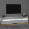 Szafka pod TV z oświetleniem LED, biała, 210x35x40 cm