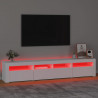 Szafka pod TV z oświetleniem LED, biała, 210x35x40 cm