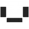 4-cz. zestaw mebli TV z LED, czarny, materiał drewnopochodny