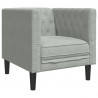 Fotel Chesterfield, jasnoszary, tapicerowany aksamitem
