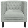 Fotel Chesterfield, jasnoszary, tapicerowany aksamitem