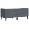 Sofa Chesterfield z wałkami, dwuosobowa, ciemnoszara, aksamit