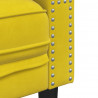 Sofa Chesterfield z wałkami, trzyosobowa, żółta, aksamit
