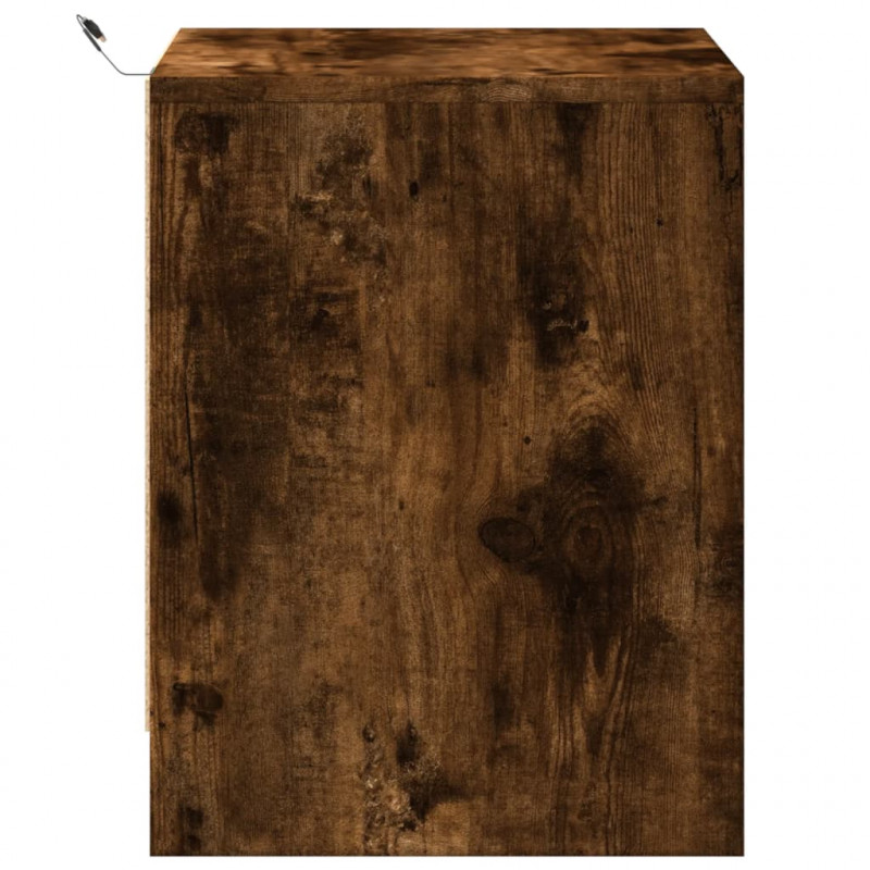 Szafki nocne z oświetleniem LED, 2 szt., przydymiony dąb