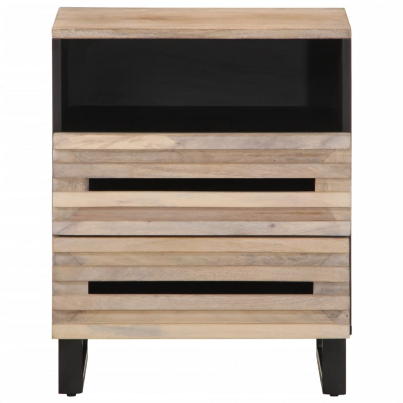 Szafka nocna, 50x34x62 cm, surowe drewno mango