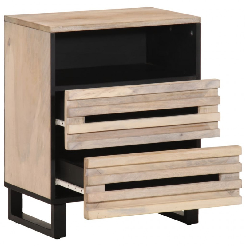 Szafka nocna, 50x34x62 cm, surowe drewno mango