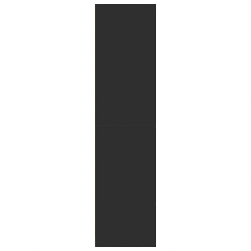 Szafa, czarna, 80x50x200 cm, materiał drewnopochodny