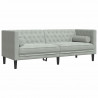 2-cz. wypoczynek Chesterfield z wałkami, jasnoszary, aksamit
