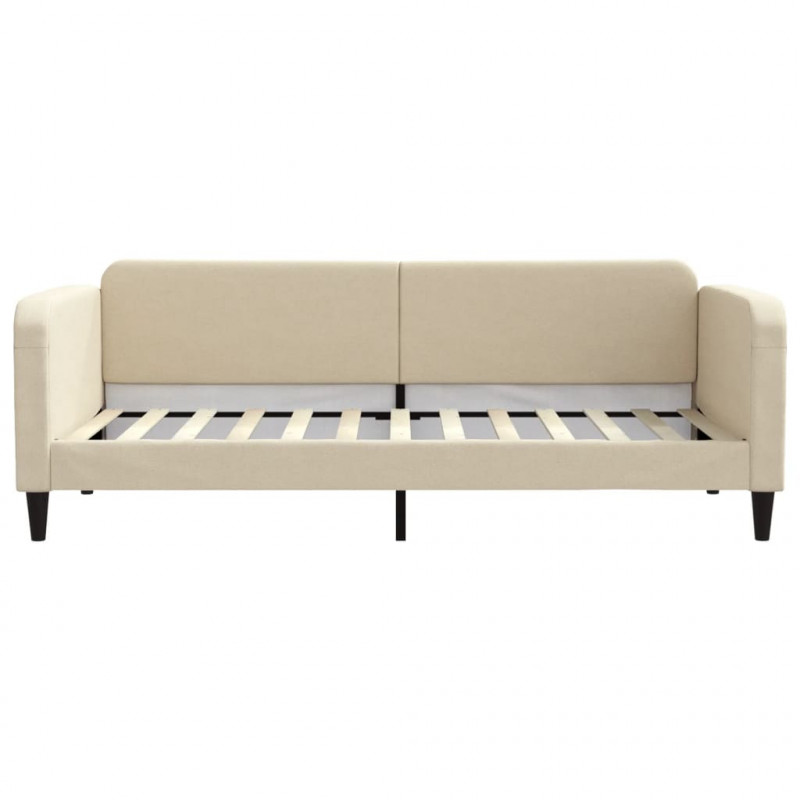 Sofa rozsuwana z szufladami, kremowa, 90x200 cm, tkanina