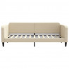 Sofa rozsuwana z szufladami, kremowa, 90x200 cm, tkanina
